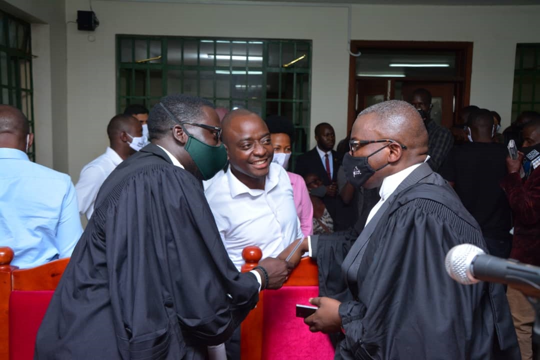 Ham with his lawyers at Court on Monday