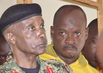 Former Police Chief Gen Kale Kayihura and Abdallah Kitatta