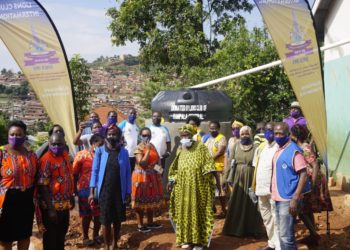 Lions Club Kampala Central donates water tank , plants trees