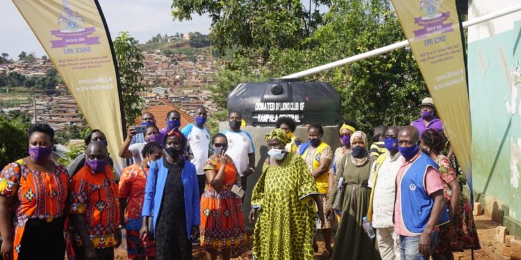 Lions Club Kampala Central donates water tank , plants trees