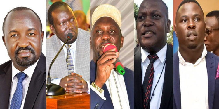 L-R: MPs Nsamba, Nambeshe, Ssebagala, Kalwanga and Zaake