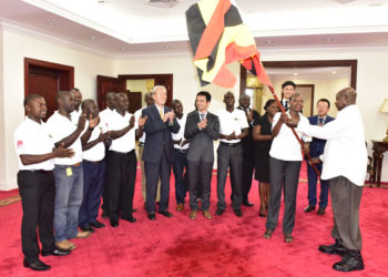 President Yoweri Museveni flagging off Seed for the Future