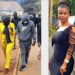 Dorothy Shonga (yellow) appearing in court on Monday