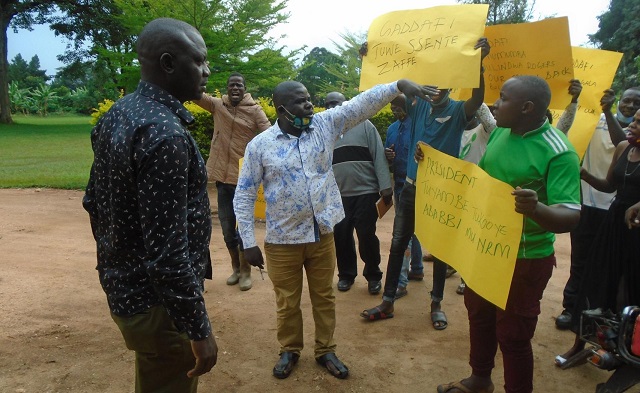 NRM members in Luwero protesting