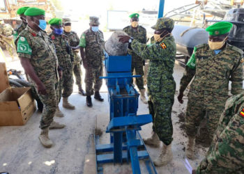 UPDF officer in Somalia fabricates brick making machine