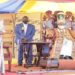 Speaker Kadaga(L) speaking during the coronation celebrations in Jinja