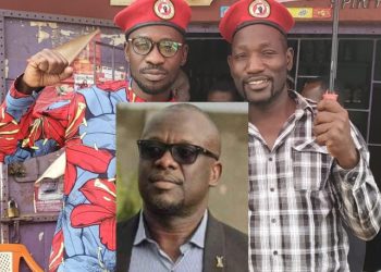 Bobi Wine with his brother Eddy Yawe and Patriko Mujuuka