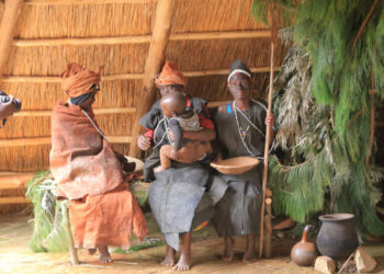 Batwa women at their Heritage cultural centre