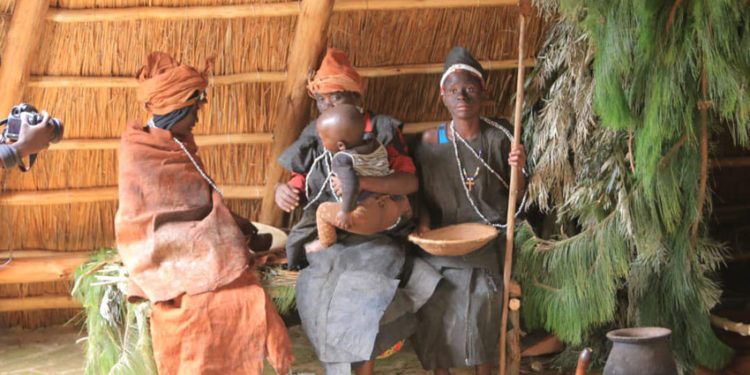 Batwa women at their Heritage cultural centre
