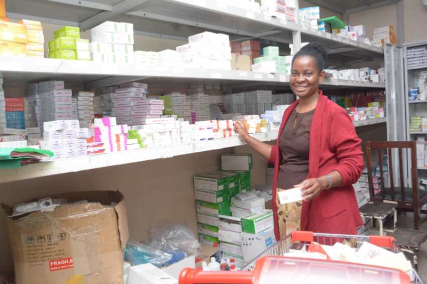 Felicita Namwanje in one of the stores at CASE Hospital