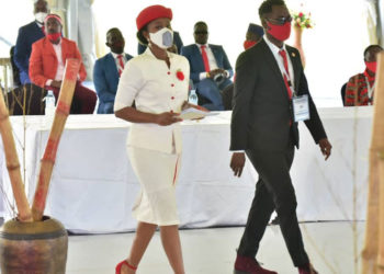 Barbie and Nubian during the nomination function of Bobi Wine on Tuesday