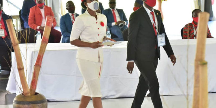 Barbie and Nubian during the nomination function of Bobi Wine on Tuesday