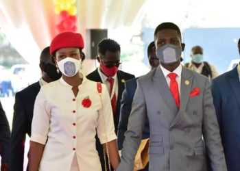 Bobi Wine and wife Barbie during nomination