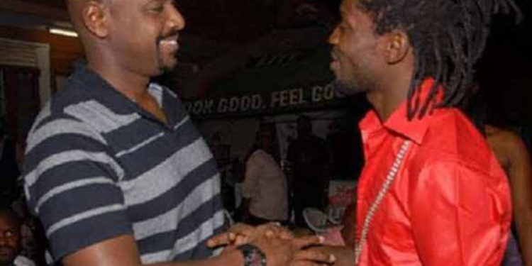 Gen Muhoozi with Bobi Wine a few years ago