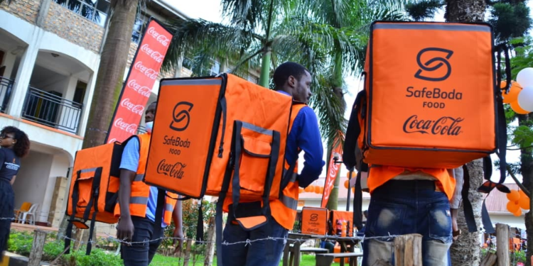 The new food grade delivery bags being displayed at the event.