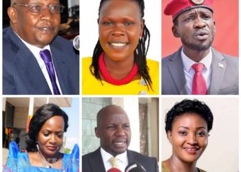 From upper left to lower right: MPs Sam Kutesa, Evelyn Anite, Bobi Wine, Nabila Naggayi, Godfrey Kiwanda and Winnie Kiiza