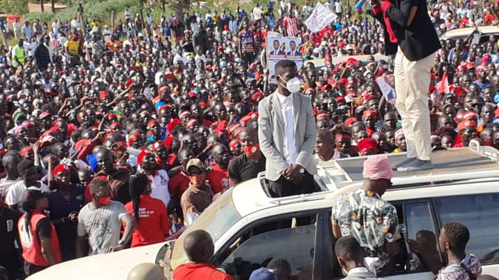 Bobi Wine campaigning during the 2020/21 electioneering period