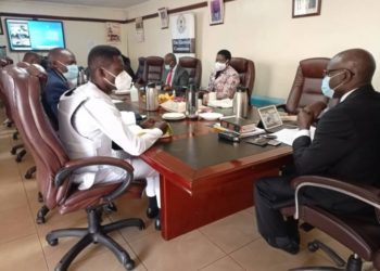 Bobi Wine meeting EC boss Justice Byabakama on Tuesday