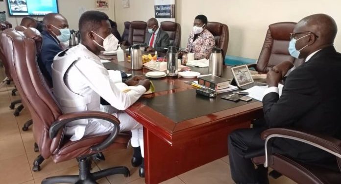 Bobi Wine meeting EC boss Justice Byabakama on Tuesday