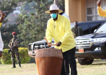 President Museveni campaigning in Mubende on Monday