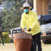 President Museveni campaigning in Mubende on Monday