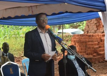 Katikiro Charles Peter Mayiga officiating at the launch of Decent Living Campaign in Mpigi district