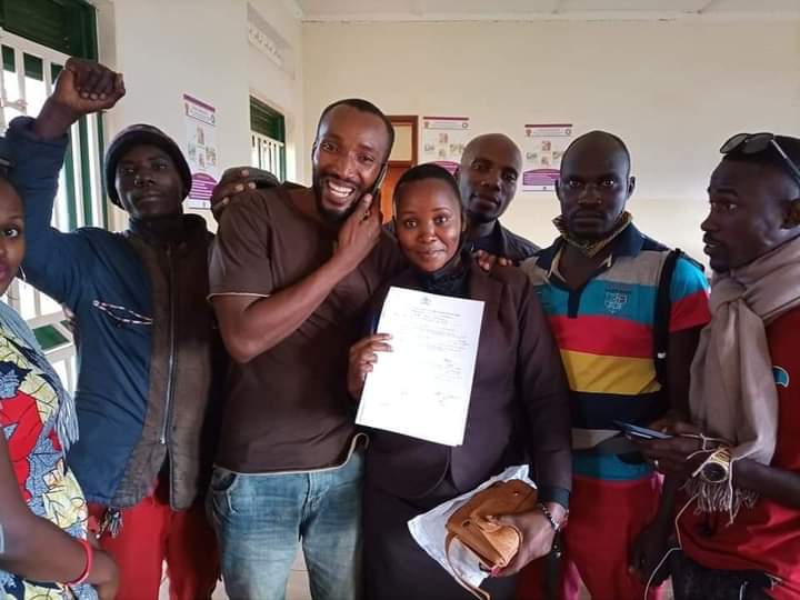 Norbert Ariho after being granted bail