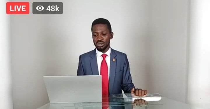 Bobi Wine addressing Ugandans on Friday