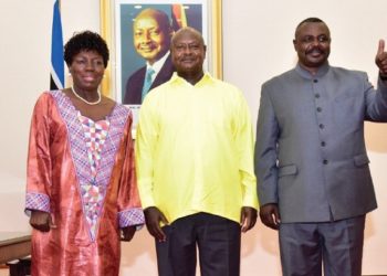 Rebecca Kadaga, President Museveni and Jacob Oulanyah