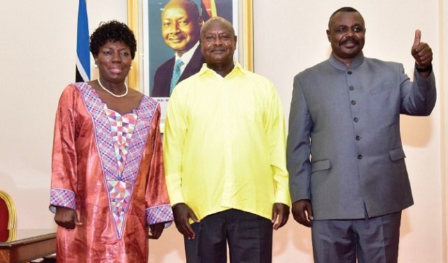 Rebecca Kadaga, President Museveni and Jacob Oulanyah