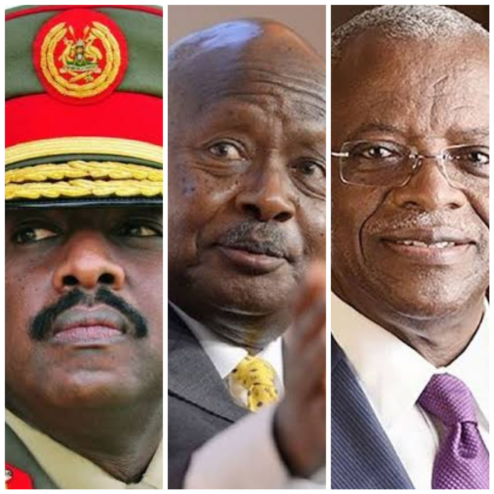 L-R: Lt Gen Muhoozi Kainerugaba, President Museveni, and Amama Mbabazi