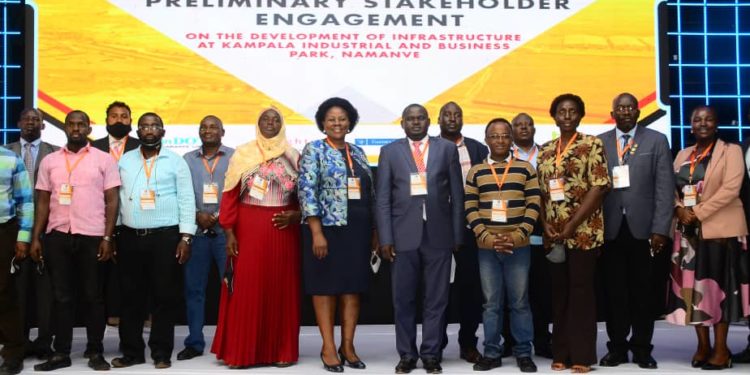 Stakeholders in a group photo after an engagement workshop on infrastructure development with Namanve Industrial Park.