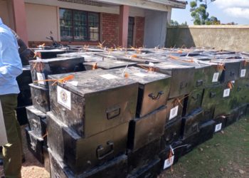 Voting boxes at Rukungiri EC offices