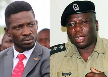 Robert Kyagulanyi Sentamu akulembera NUP, ne Patrick Onyango omwogezi wa Poliisi mu Kampala ne miriraano