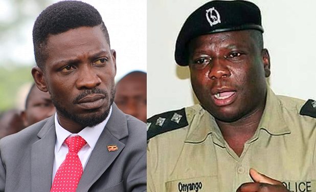 Robert Kyagulanyi Sentamu akulembera NUP, ne Patrick Onyango omwogezi wa Poliisi mu Kampala ne miriraano