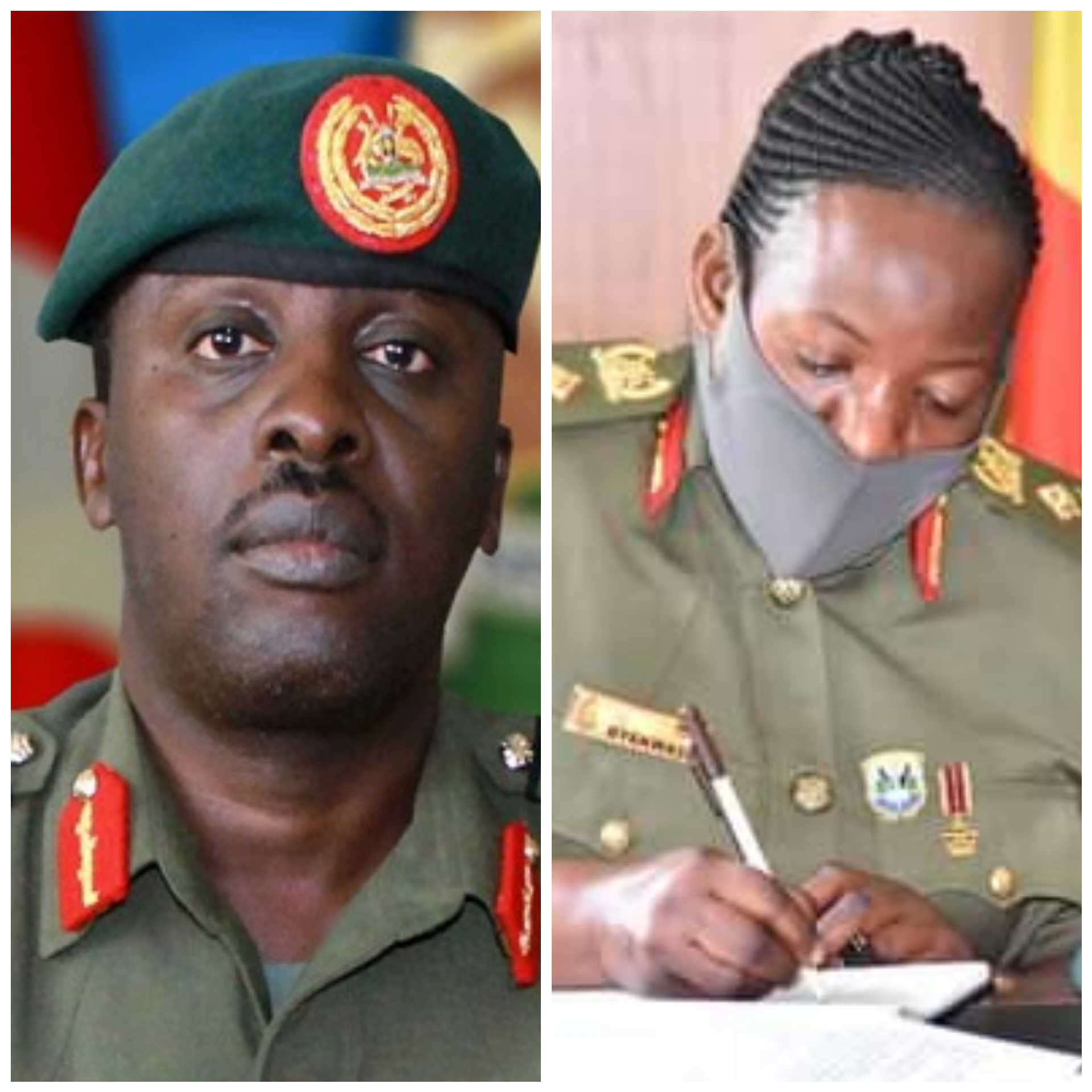 UPDF CDF Gen David Muhoozi and Army spokesperson Brig Flavia Byekwaso