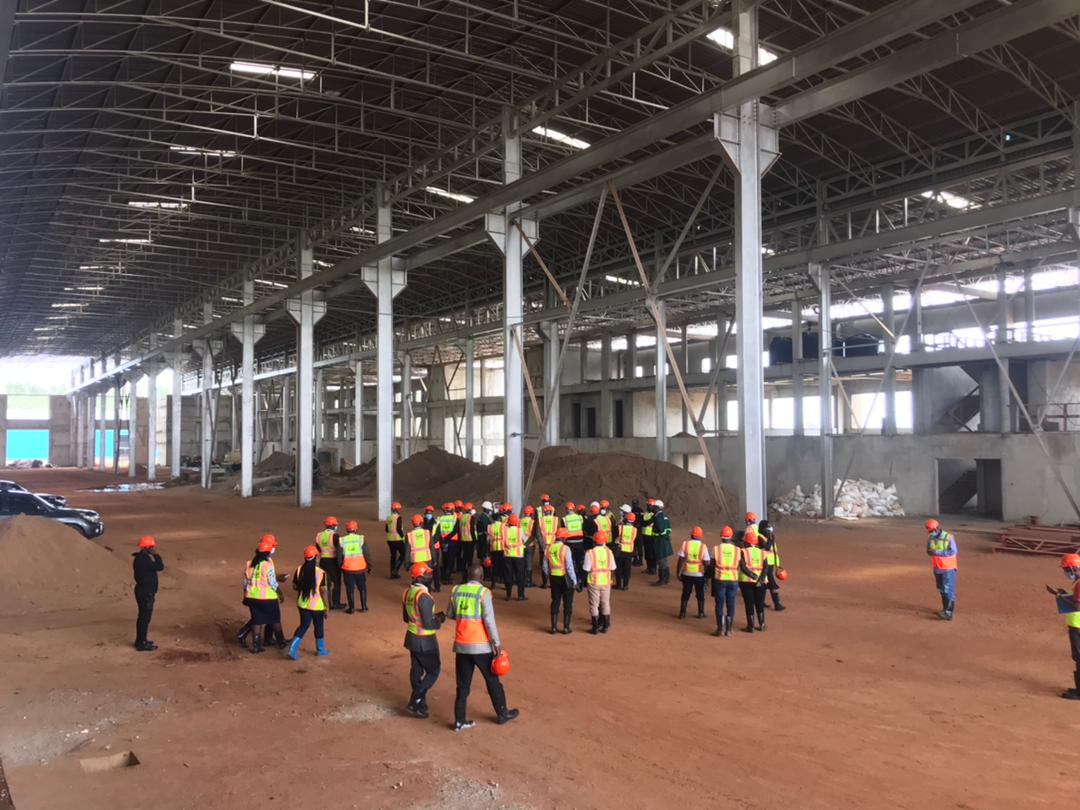 Delegates touring the Kiira Motors Vehicle Plant under construction