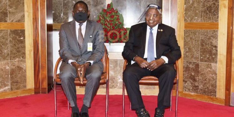 Deputy Governor Dr Atingi Ego and Governor Prof Emmanuel Mutebile