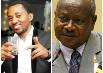 Comedian Hannington Bugingo and President Museveni
