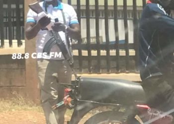 Armed man near Buganda's Masengere building on Saturday