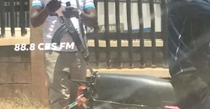 Armed man near Buganda's Masengere building on Saturday