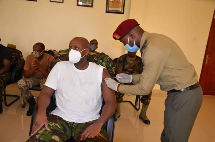 Gen Muhoozi taking Covid-19 jab on Tuesday