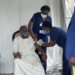 Kabaka Mutebi receiving his Covid-19 vaccine jab on Friday