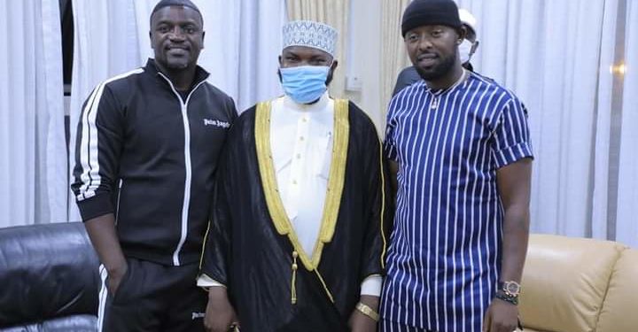 Akon with Sheikh Ramadhan Mulindwa and Eddy Kenzo