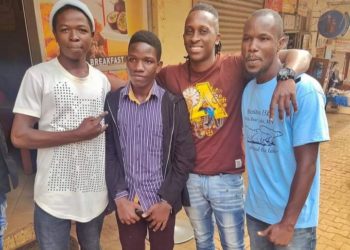 Bruno K with the teens who were embarrassed by Alex Mukulu