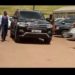 Bobi Wine's armored car at URA offices in Nakawa