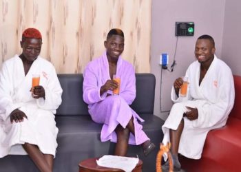 Real dance crew team aka 'Muwunya' boys having a light moment at a massage parlor