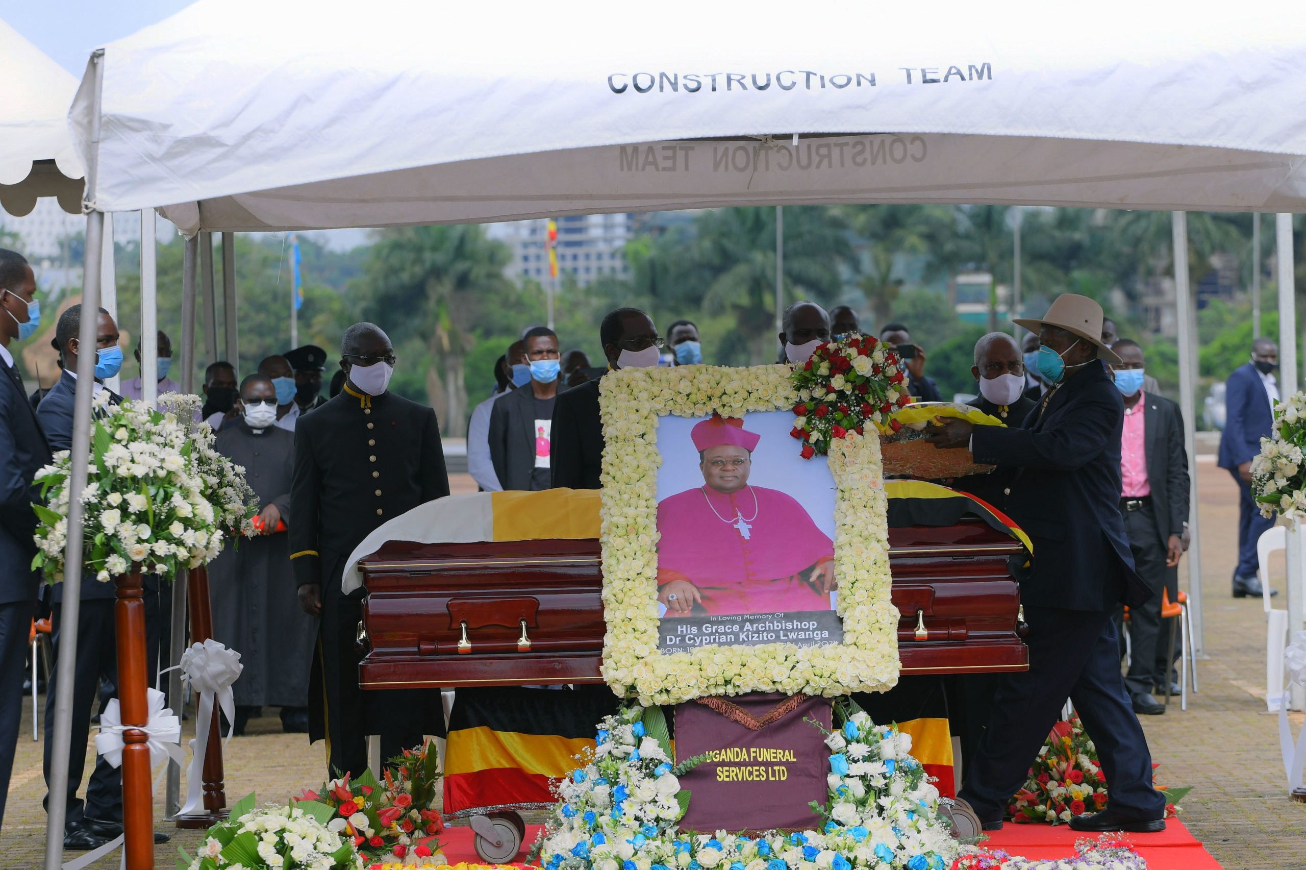 President Museveni at Kololo during the State funeral ceremony of Archbishop Kizito Lwanga