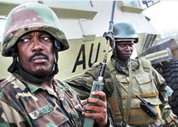 Brig Gen Kayanja Muhanga (left) has been promoted to Maj Gen