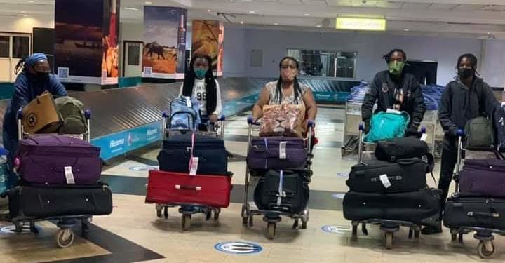 Stella Nyanzi with her children back in Uganda